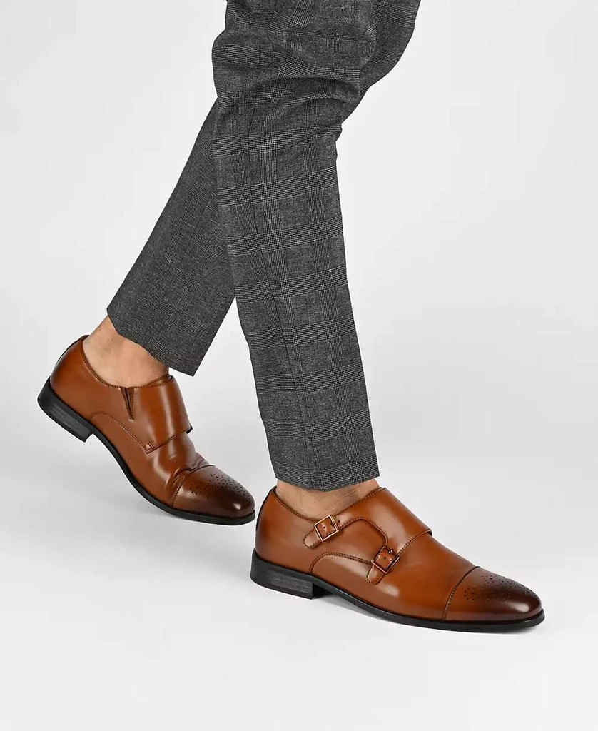 Vance Co. Men's Atticus Wide Tru Comfort Foam Double Monk Strap Cap Toe Dress Shoe 6