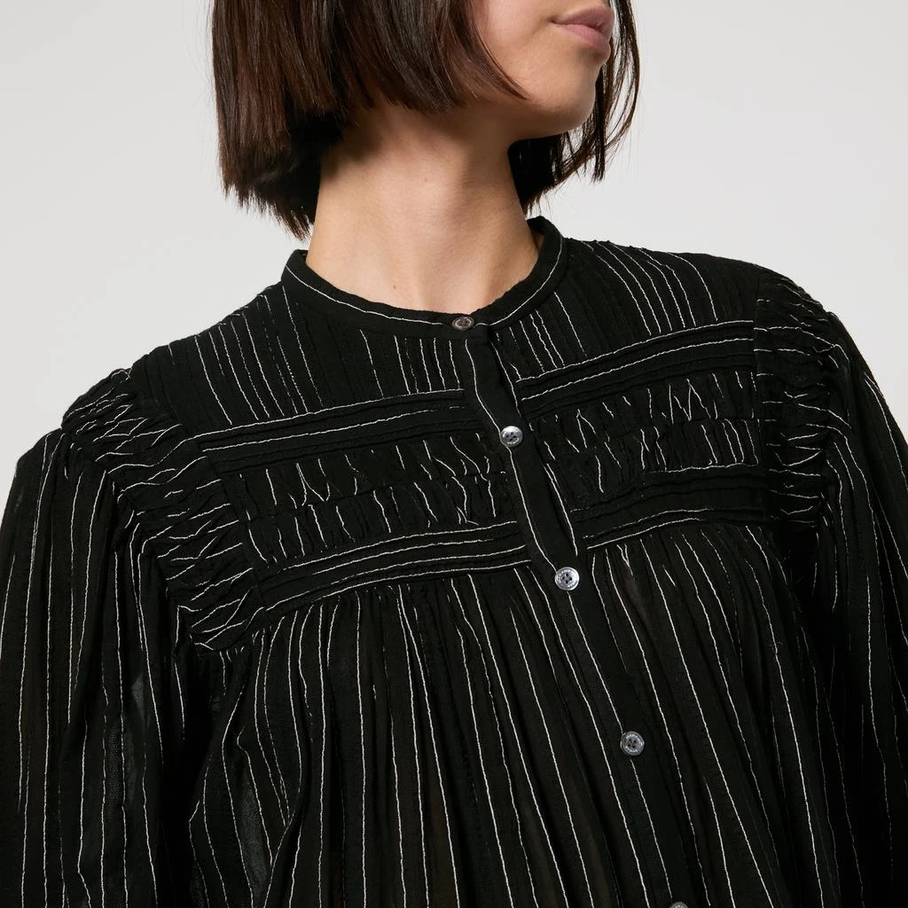 Marant Etoile Marant Etoile Plalia Striped Cotton-Seersucker Blouse 4