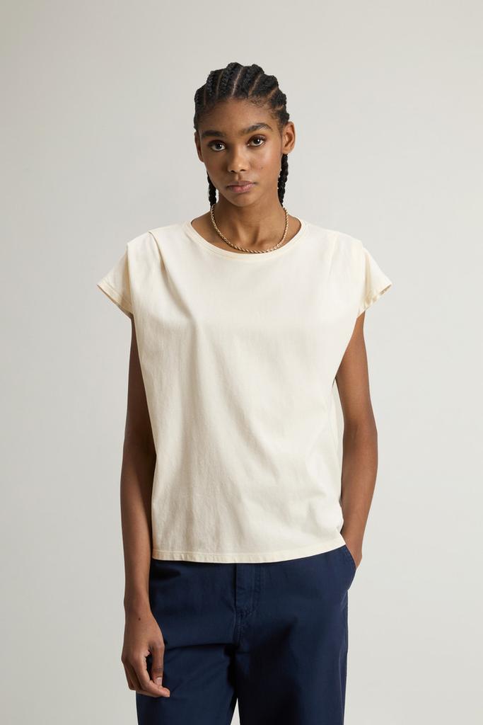 Woolrich T-Shirt in Pure Pima Cotton - Women - Blue