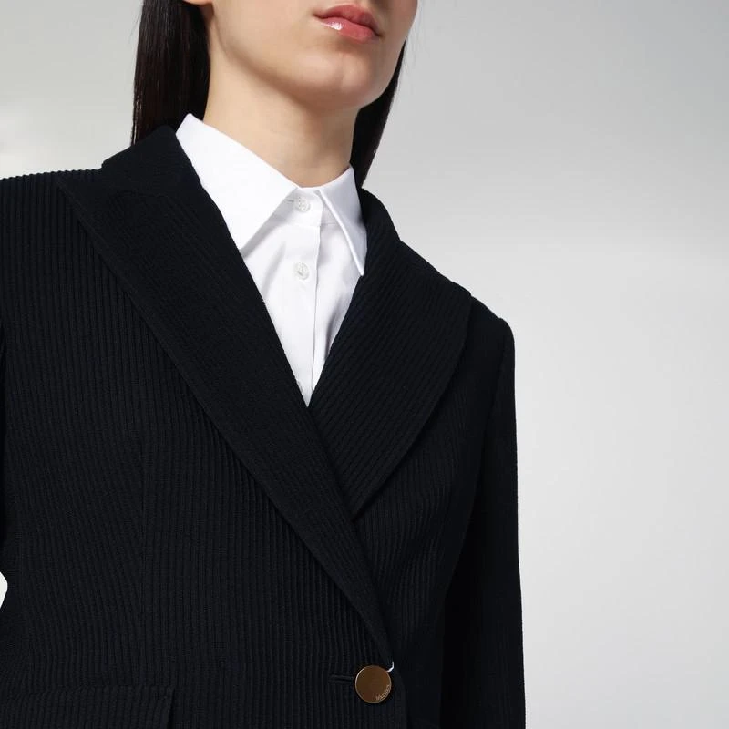 Max Mara Blue jacket in wool gabardine 4