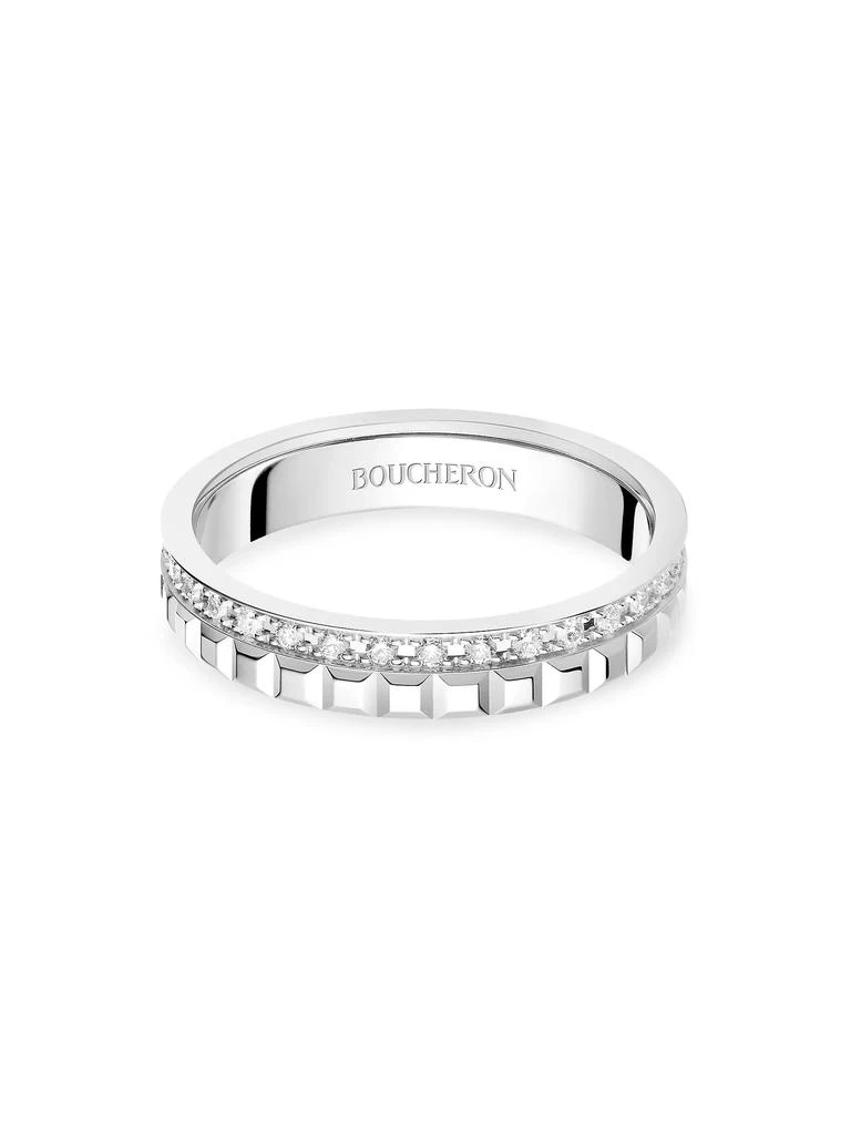 Boucheron Quatre Radiant Edition Clou De Paris 18K White Gold & 0.24 TCW Diamond Wedding Band 3