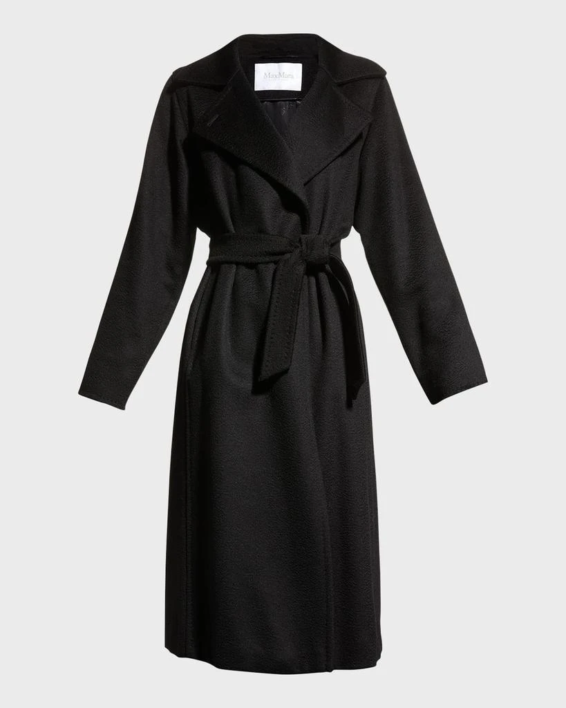 Max Mara Manuela Belted Camel Hair Coat, Black 1