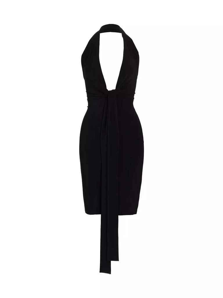 Norma Kamali Tie-Front Jersey Knee-Length Dress 1