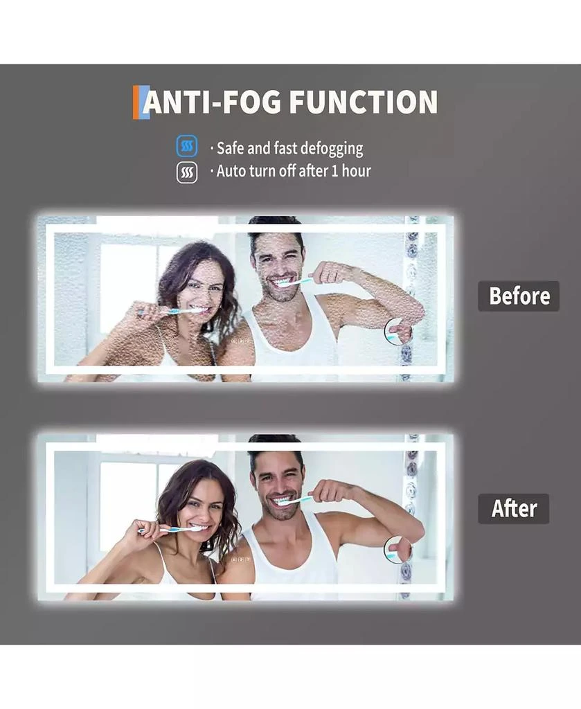 Homfan LED Bathroom Mirror 60 24, Dimmable Front 
Back Lights, Anti-Fog, Shatter-Proof, Memory, 3X Magnifier Bathroom Vanity Mirror for Wall 2