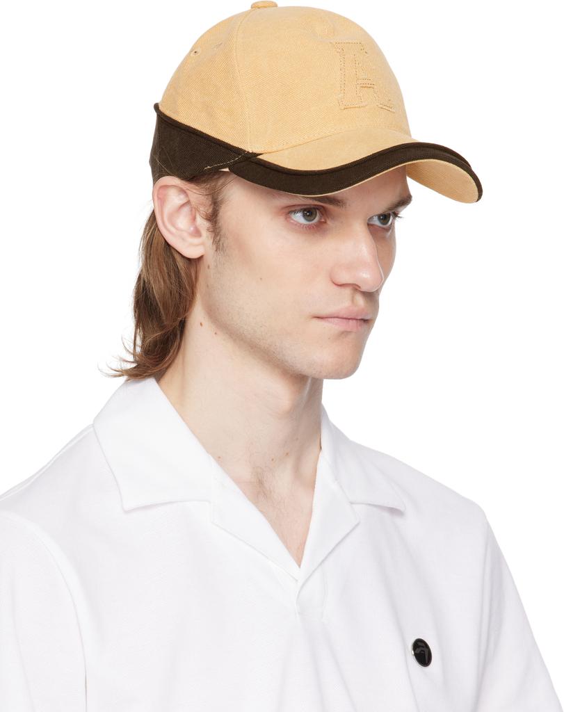 Ambush Beige & Black Canvas 'A' Patch Cap