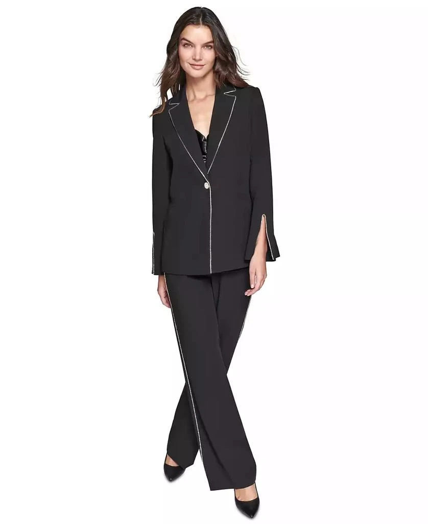 Karl Lagerfeld Paris Women's Rhinestone-Trim Blazer 5