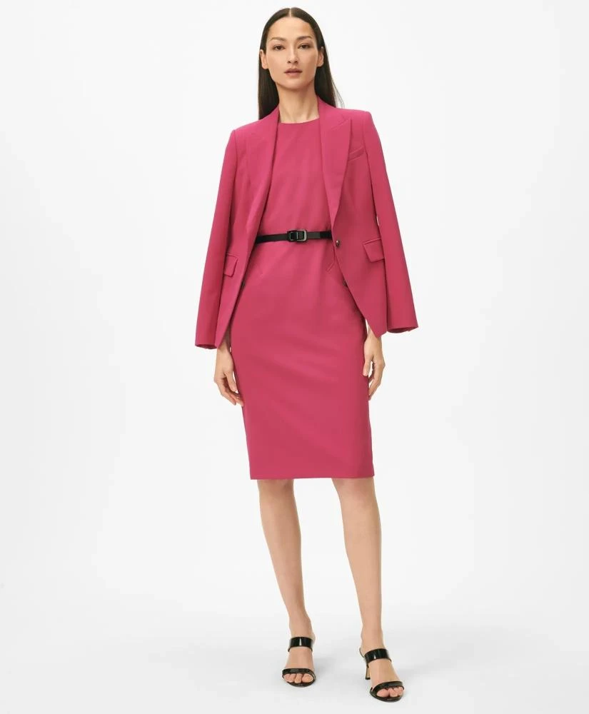 Brooks Brothers Cap Sleeve Belted Welt-Pocket Dress in Fine Twill Stretch Crepe 2