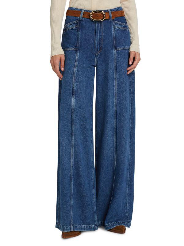 Paige Portia High-Rise Seamed Wide Flare Jeans
