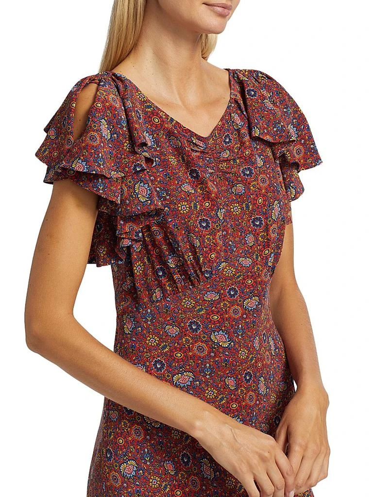 DÔEN Beatriz Floral Silk Short-Sleeve Maxi Dress 6