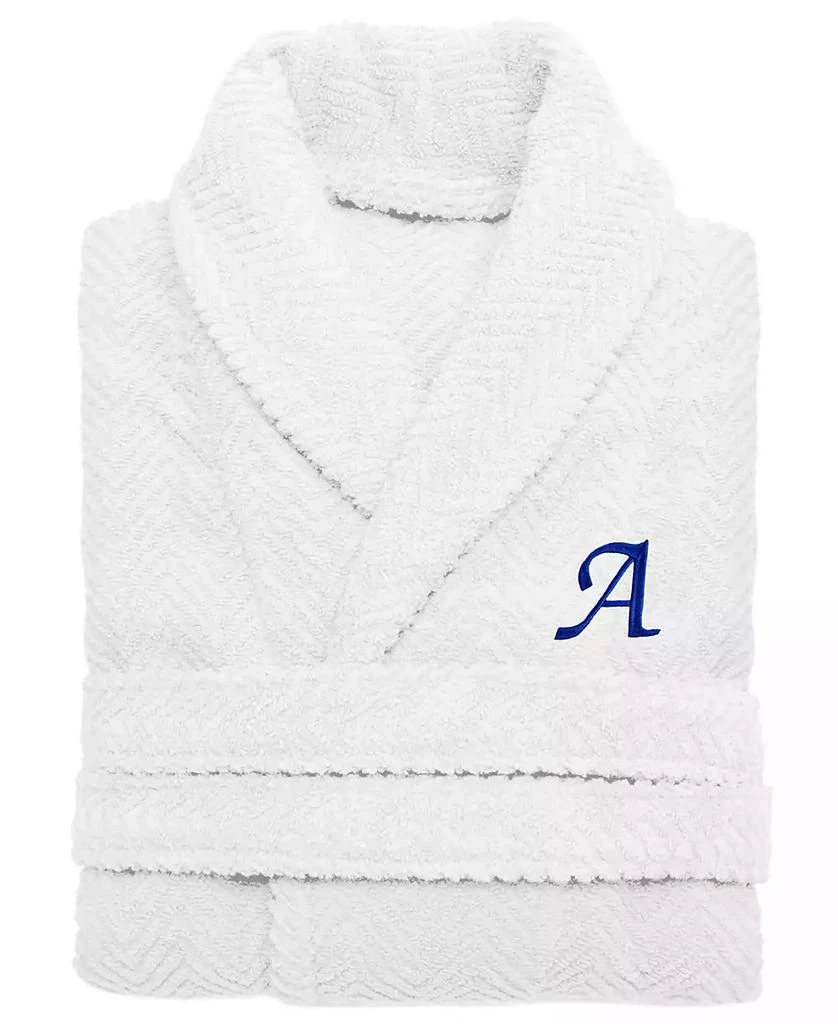 Linum Home Textiles 100% Turkish Cotton Personalized Unisex Herringbone Bath Robe