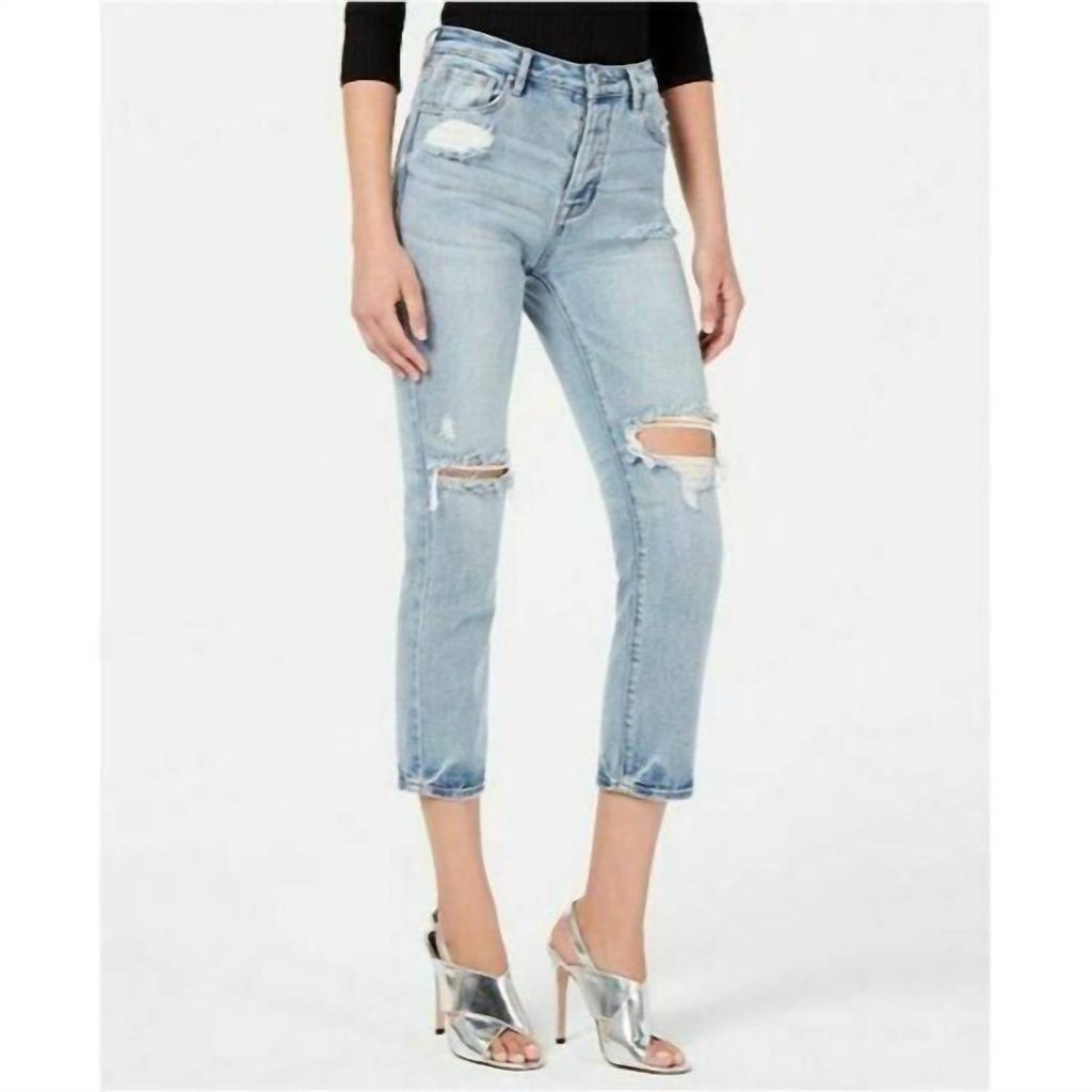 KENDALL & KYLIE Kendall + Kylie - The Icon Distressed Boyfriend Crop Ripped Jeans