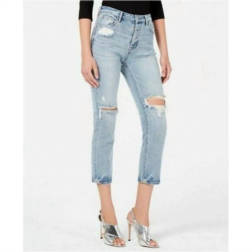 KENDALL & KYLIE Kendall + Kylie - The Icon Distressed Boyfriend Crop Ripped Jeans 1