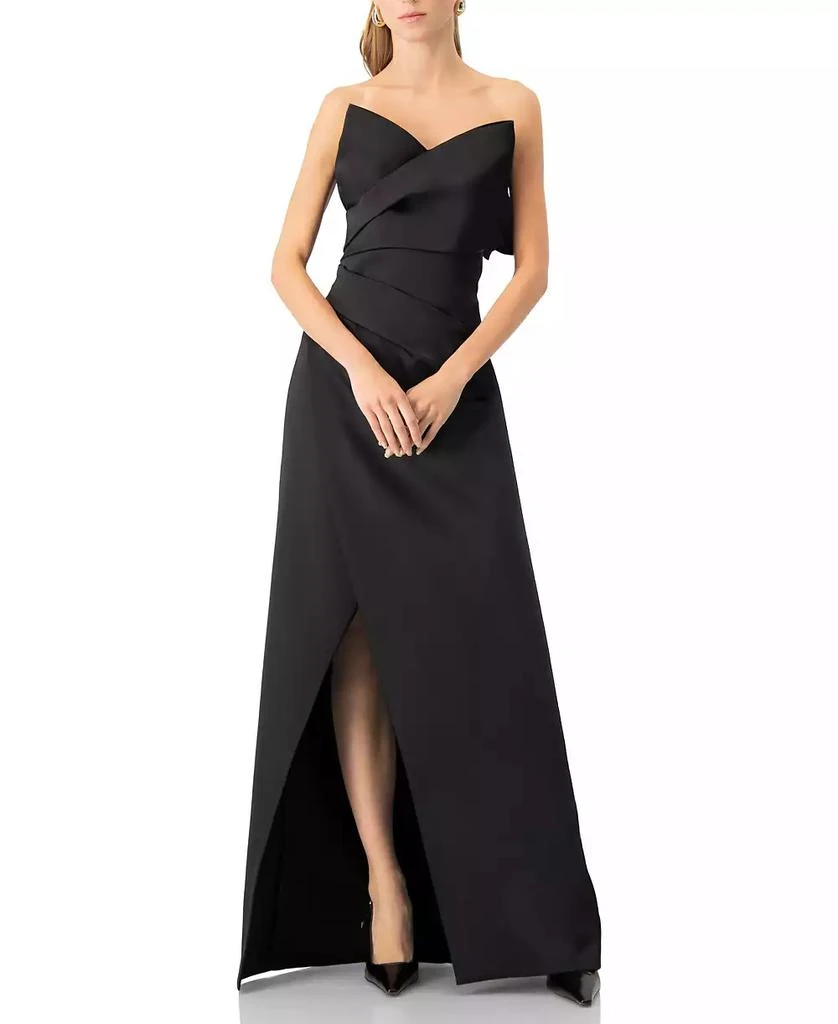 Ivonne Women's Strapless Gown With Front Leg Opening