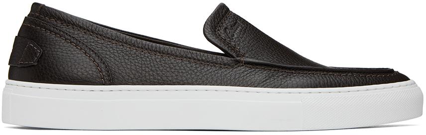 Brioni Brown Slip-On Loafers