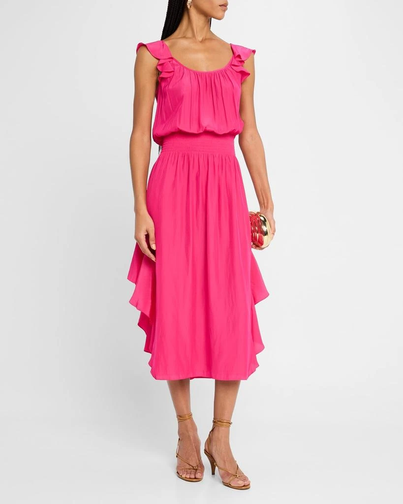 Ramy Brook Clementine Ruffle-Trim Midi Dress 4