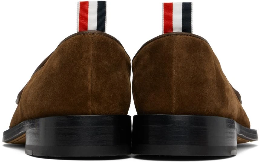 Thom Browne Brown Calf Suede Varsity Penny Loafers 2