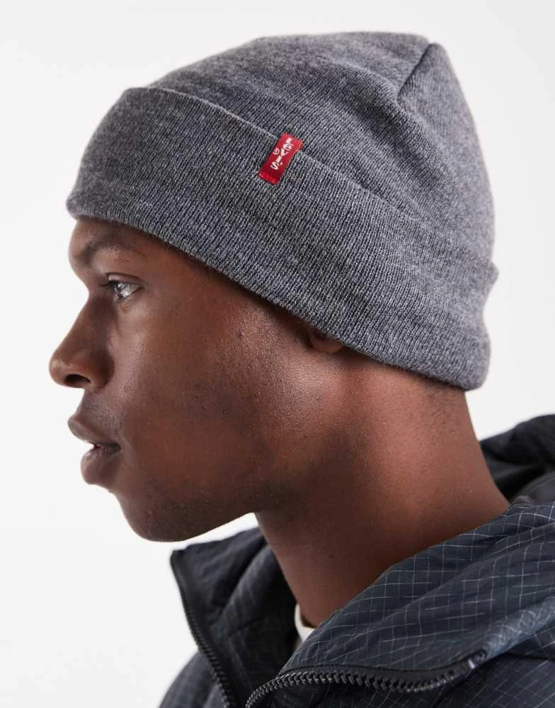 Levi
s Levi
s red tab slouchy knit beanie in grey
