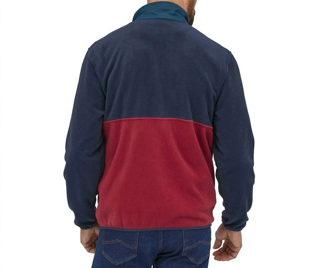 Patagonia Microdini Pullover In Blue And Red 2