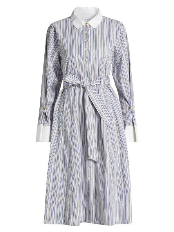 Derek Lam Alana Striped Cotton Long-Sleeve Shirtdress 6