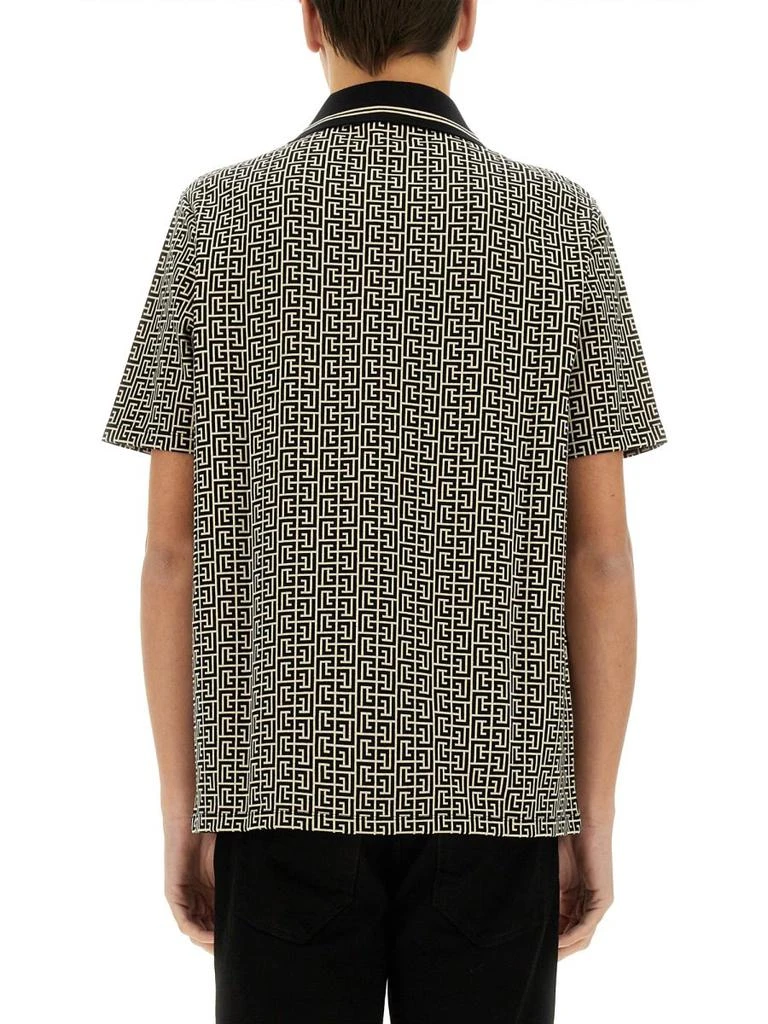 Balmain Balmain Logo Patch Monogrammed Polo Shirt 2