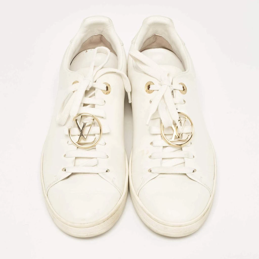 Louis Vuitton Louis Vuitton White Leather V Logo Lace Up Sneakers Size 36 3