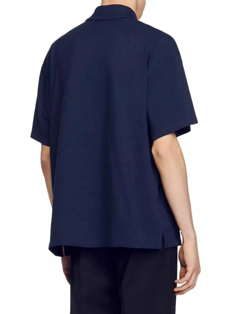 Sandro Cotton Flower Polo Shirt 3