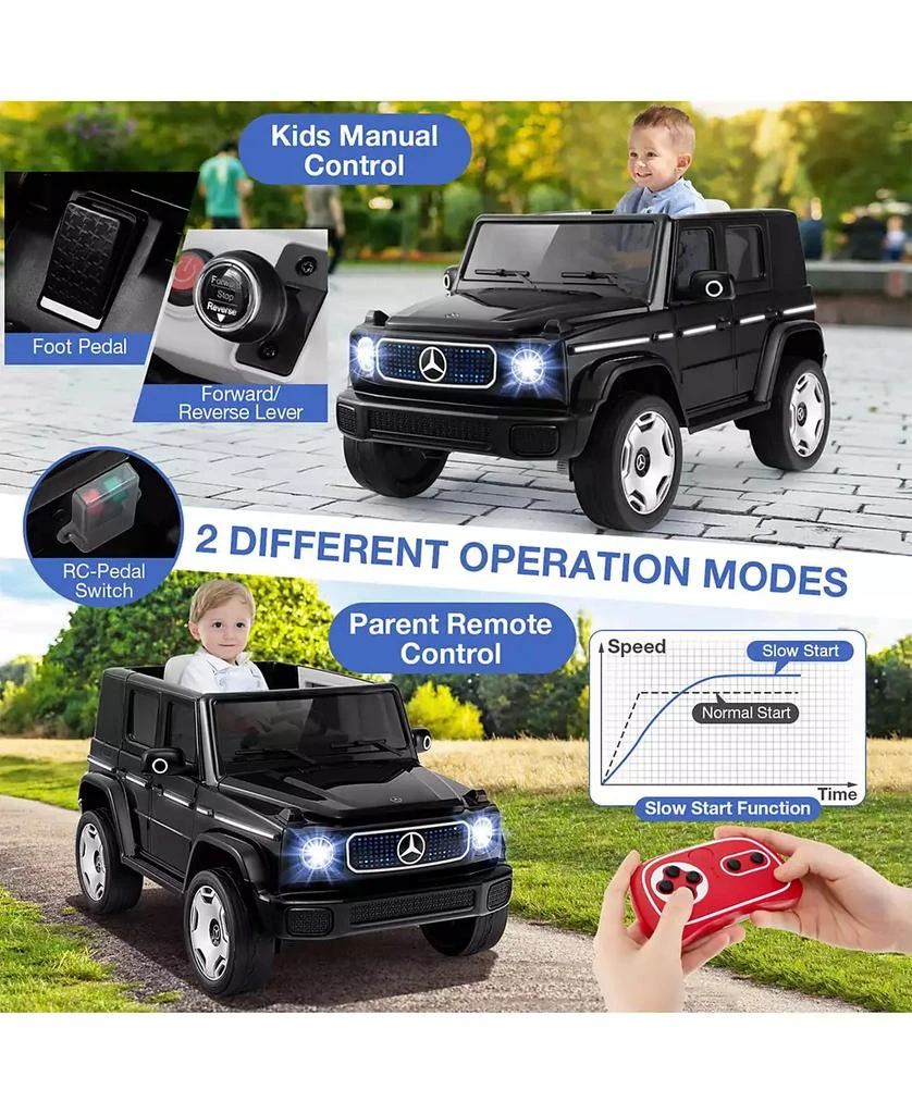 SUGIFT 12V Licensed Mercedes-Benz EQG Kids Ride On Car with Remote Control-Black 6