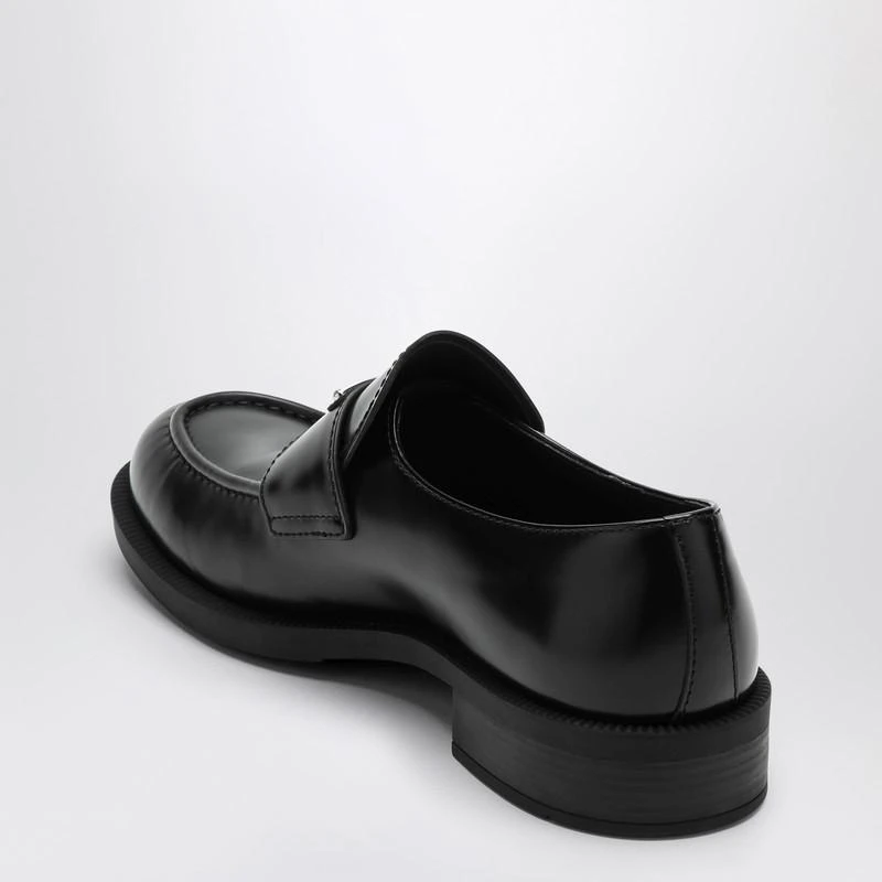 Prada Black leather loafer with logo 4