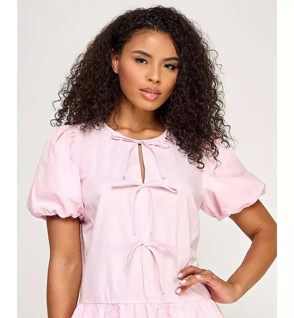 strapless open back dress Pink Bubble Dress Mini