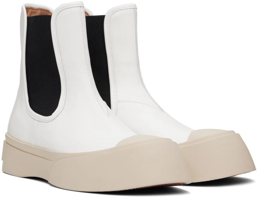 Marni White Pablo Chelsea Boots 4