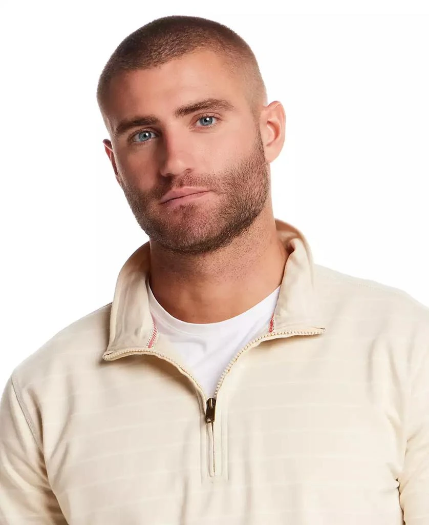 Weatherproof Vintage Men's Striped Long Sleeve Quarter Zip Pullover T-shirt 2