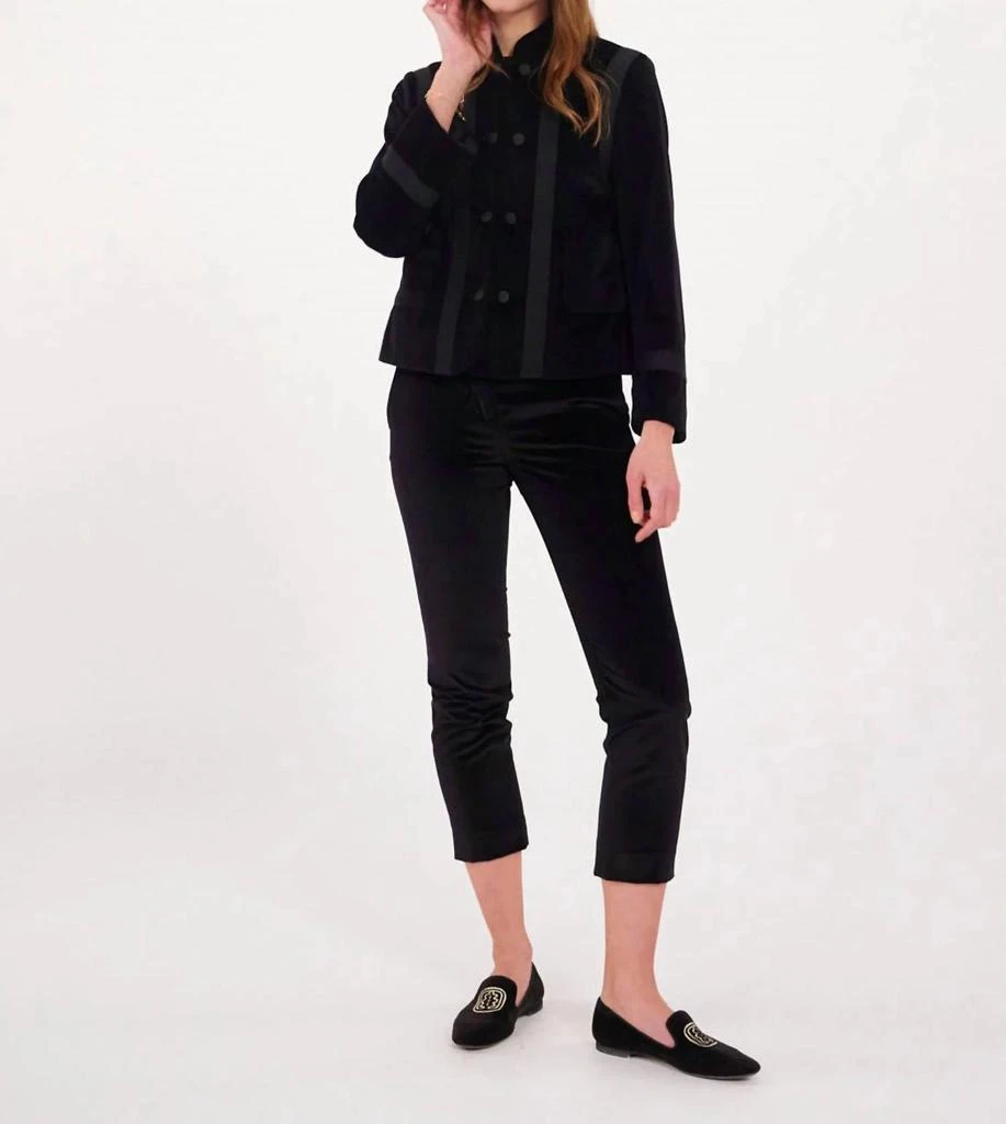 Ines de la Fressange Phoebe Velvet Jacket In Black 2