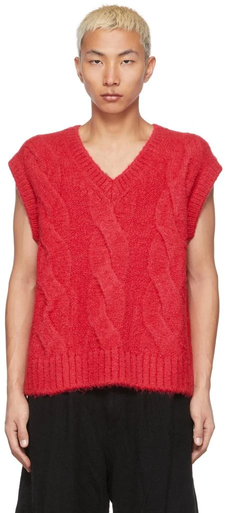We11done Pink Cable Knit Vest 1