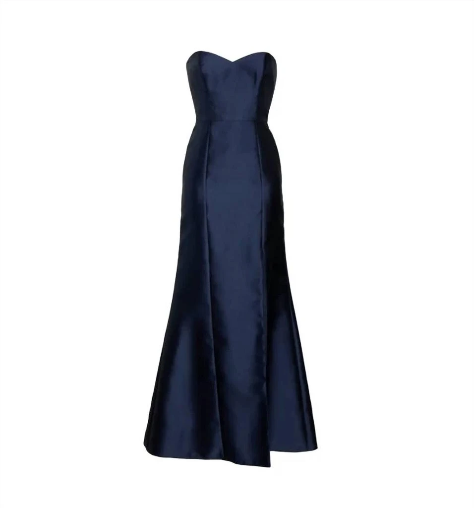 Alfred Sung Alfred Sung - Strapless Satin Slit Trumpet Gown 3