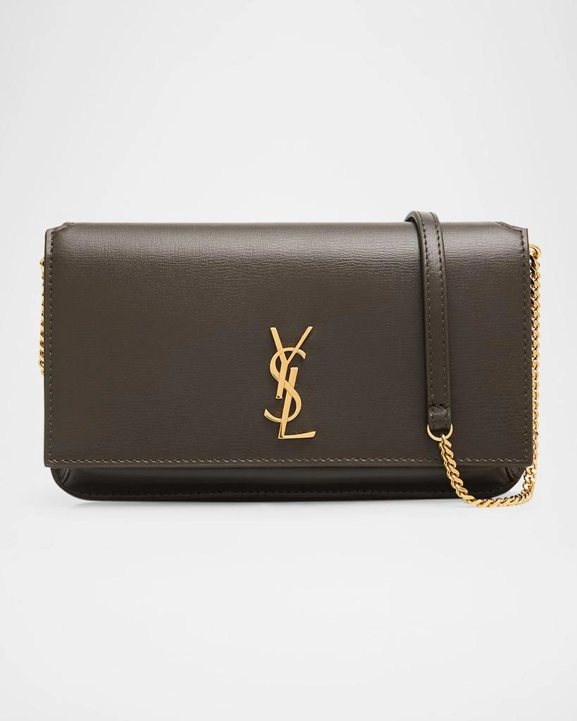 Yves Saint Laurent YSL Monogram Phone Holder Crossbody Bag in Leather 1