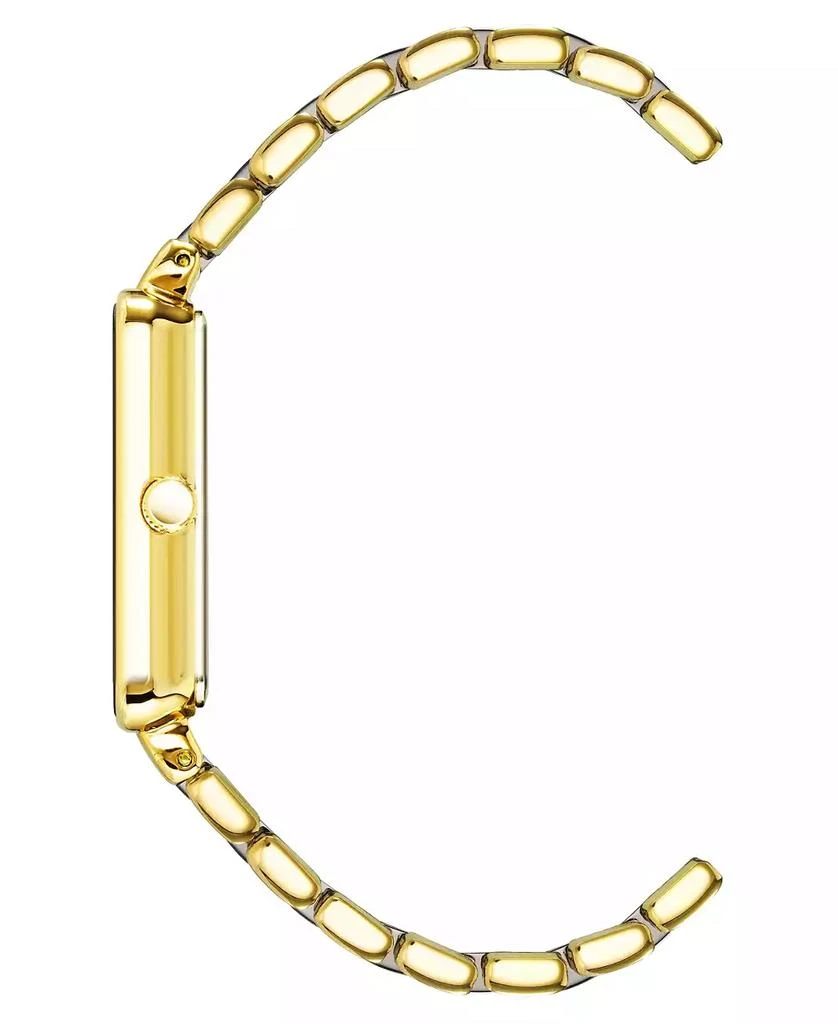 Anne Klein Women's Three-Hand Quartz Rectangular Gold-Tone Alloy with Green Ceramic Bracelet Watch, 26mm 2
