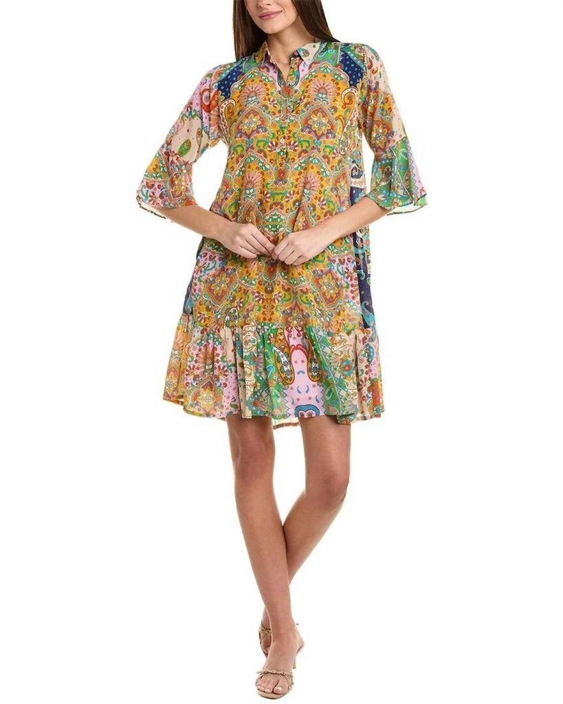 BRAEMAR ELEON LONG SLEEVES DRESS  On Sale Now with Up to 50% Off |  Discover Exclusive Deals & Savings at BeyondStyle  Authentic Johnny Was  women|silk|paisley|yellow|dresses|2944045447|mini|women > dresses >  mini|om|clothing with