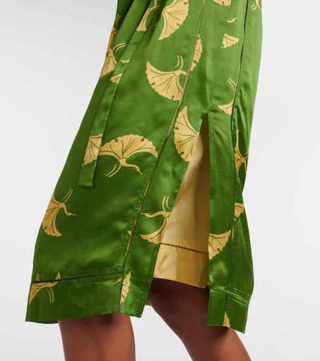 Dries Van Noten Printed silk satin wrap dress 5