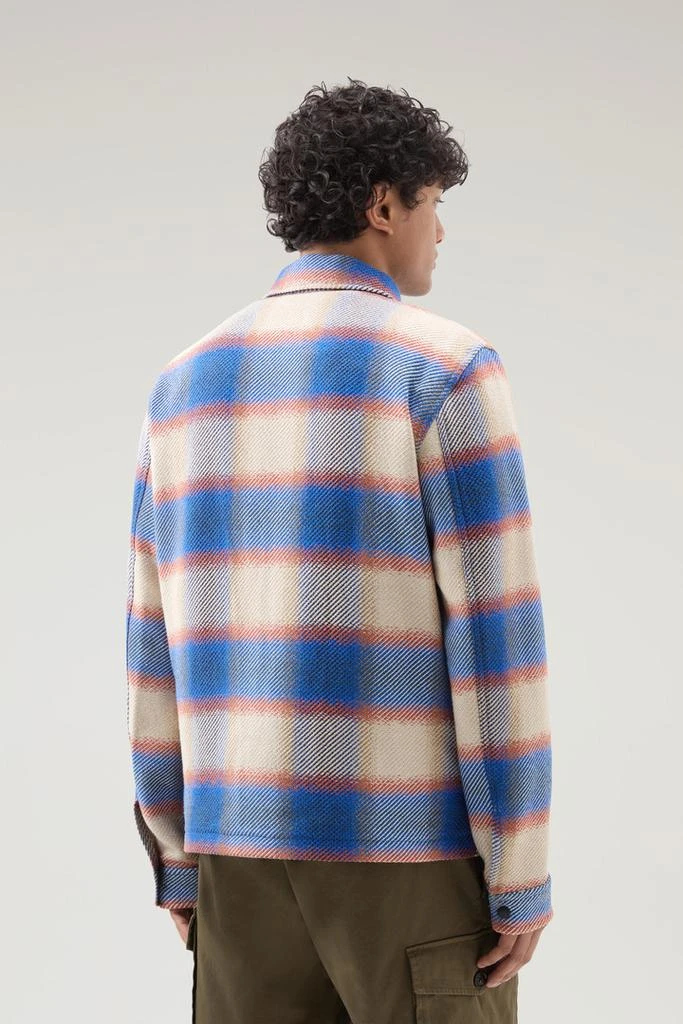 Woolrich Shirt Jacket in Manteco Recycled Cotton Blend - Men - Blue 3