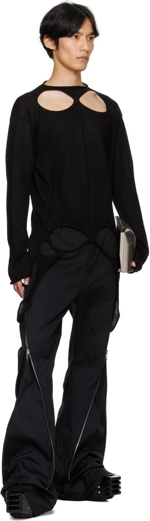 Rick Owens Black Concordians Slashed Pull Sweater 4