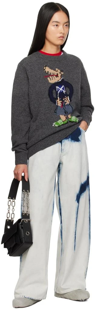 Charles Jeffrey Loverboy Gray Scots Wolf Sweater 4