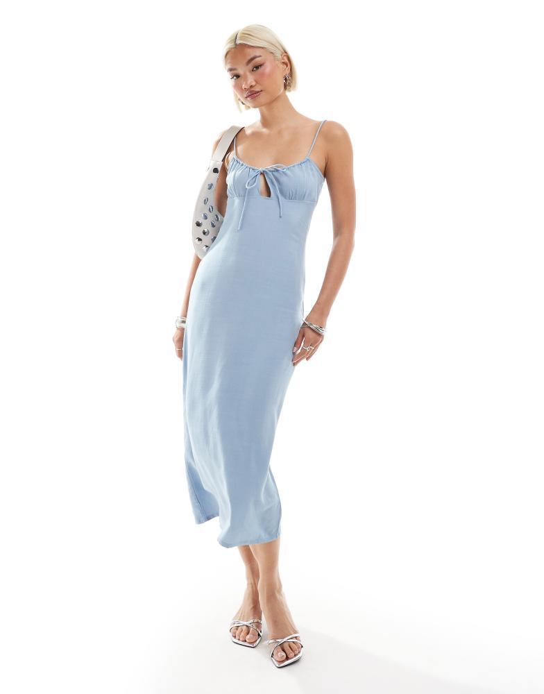 Motel Motel alcana keyhole detail cami maxi dress in light blue