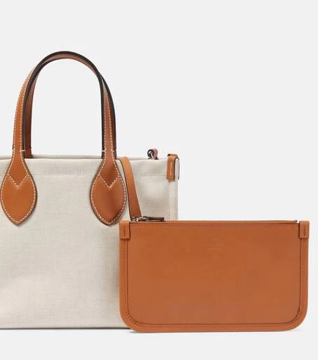 Gucci Mini logo leather-trimmed canvas tote bag 6