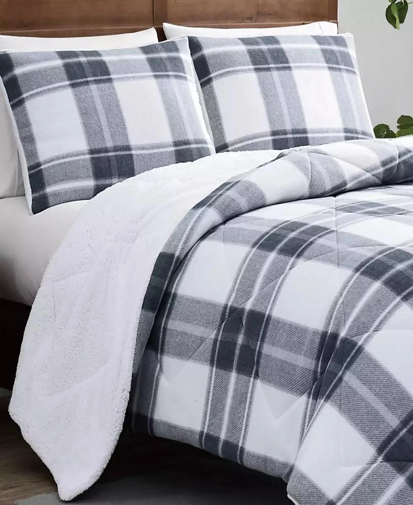 Macy's Cozy Teddy Plaid 2 Piece Comforter Set 3
