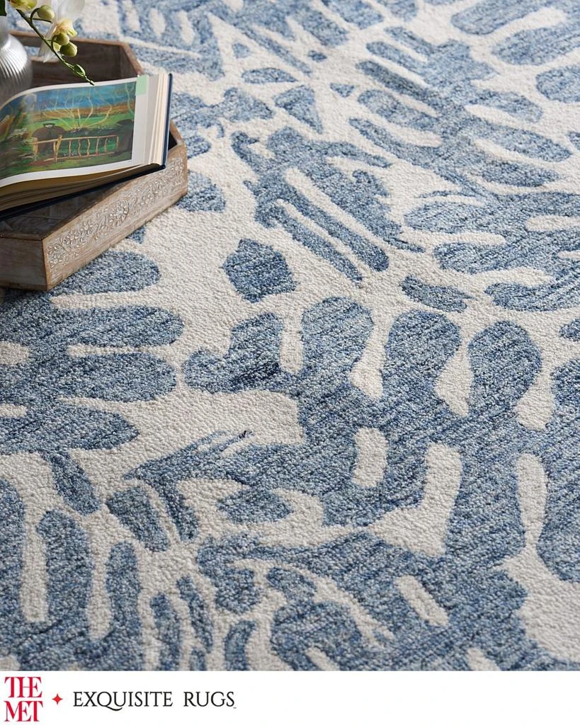 Exquisite Rugs Botanica Hand-Tufted Blue/Ivory Rug, 8' x 10' 3