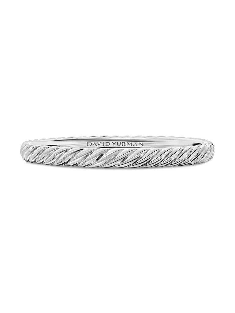 David Yurman Sculpted Cable Bangle Bracelet In 18K White Gold