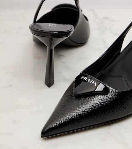 Prada Saffiano leather slingback pumps 5