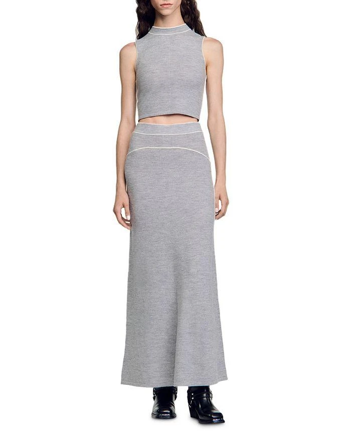Sandro Orion Wool Knit Crop Top 5