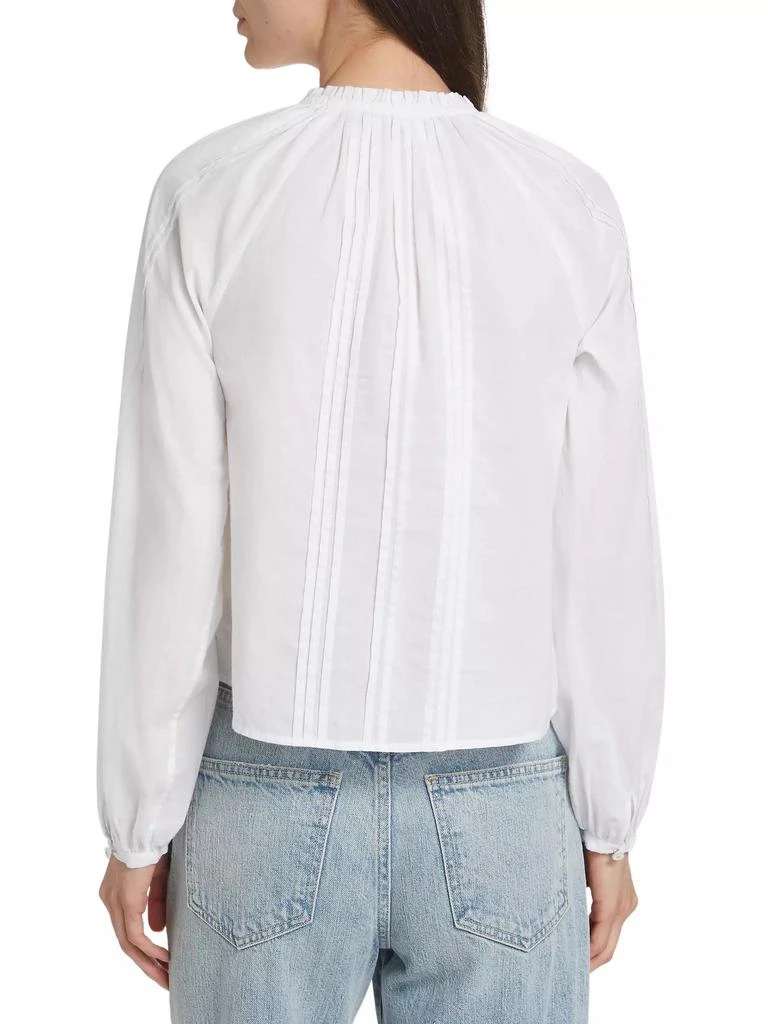 VERONICA BEARD Jaxon Cotton Pintuck Blouse 5