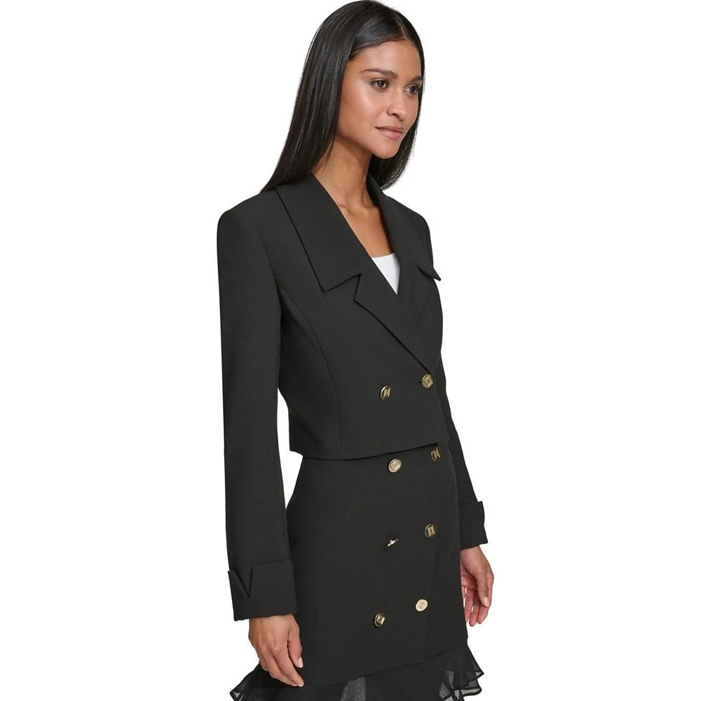 KARL LAGERFELD PARIS Women's Double-Breasted Cropped Blazer 3